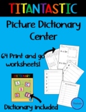Writing Beginning Sounds and ABC Order Dictionary Centers