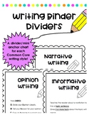 Writing Binder Dividers