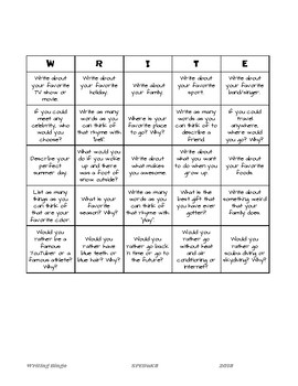 Writing Bingo by SPEDuK8 | Teachers Pay Teachers