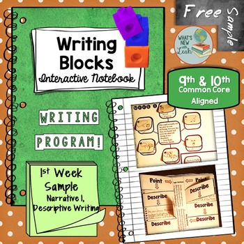 Preview of Writing Blocks Writing Program 1st Week Sample