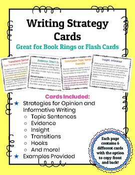 Preview of Writing Book Rings- Information for the Elementary Analytical Writers