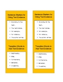 Writing Bookmarks: Sentence Starters