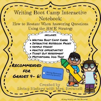 Preview of Writing Boot Camp Interactive Notebook: Writing Complete Sentences Using RACE