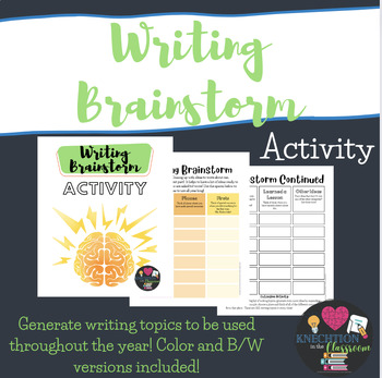 Preview of Writing Brainstorm Activity