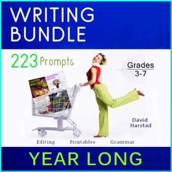 Preview of Writing Bundle: 223 Year-Long Printable Prompts (Grades 3-7)