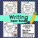 Writing Bundle!  CCSS Pack for K-2 {Narrative, Opinion, In