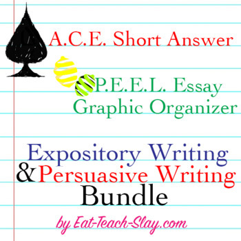 Preview of Writing Bundle Kit Expository Persuasive PEEL ACE Graphic Organizers