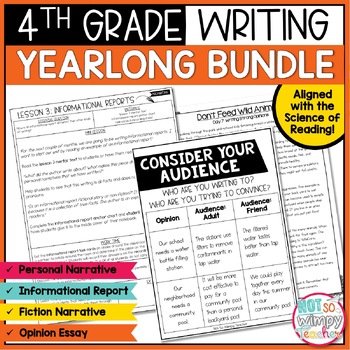 Preview of Writing Bundle: Personal Narrative, Informational, Opinion & Fiction 4TH GRADE