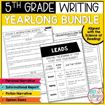 Preview of Writing Bundle: Personal Narrative, Informational, Opinion & Fiction 5TH GRADE