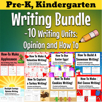 Preview of Writing Bundle Preschool Kindergarten. How To Opinion activity Plan draft rubric