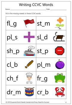 Writing CVC, CCVC and CVCC Words Worksheets by Read for Success | TPT