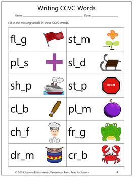 Writing CVC, CCVC and CVCC Words Worksheets by Read for Success | TpT