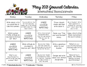 Writing Calendar - May 2019 & IB by Miss Rosenthal | TpT