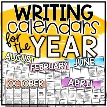 Preview of Writing Calendars & Menus for the Year (2023-2024)