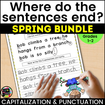 Preview of Writing Capitalization and Punctuation Practice SPRING BUNDLE
