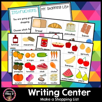 Preview of Writing Center - Shopping List