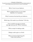 Writing Center - 30 Writing Prompts - Task Cards