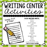 Writing Center Activities- BEST SELLING!