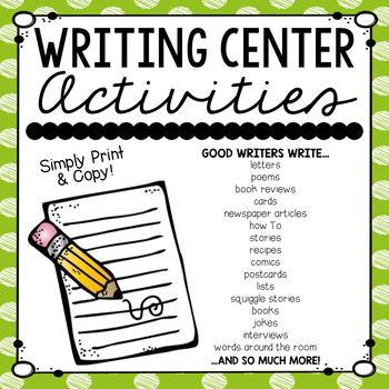 Preview of Writing Center Activities- BEST SELLING!
