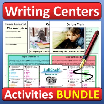 Preview of Creative Writing Center Activities 4th 5th Grade Prompts and Sentences BUNDLE