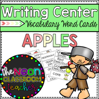 Preview of Apples Writing Center Vocabulary Word Cards!