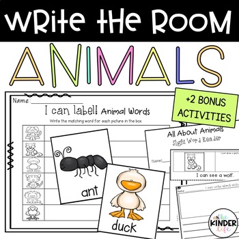 Preview of Write the Room Animals
