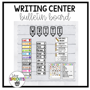 Preview of Writing Center Bulletin Board, Primary Kindergarten First Grade Writing Center