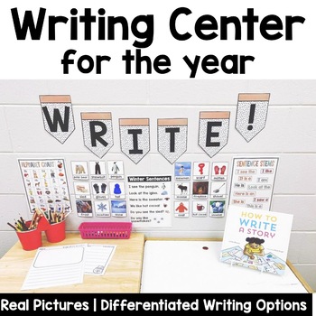 Preview of Writing Center GROWING Bundle | Nonfiction Real Pictures | Primary
