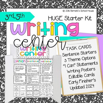 Preview of Writing Center, Prompts, Posters & All Forms of Writing - 3rd, 4th & 5th Grades