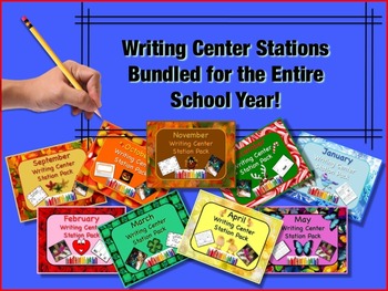 Preview of Writing Center Literacy Stations COMPLETE BUNDLED SET! - DISTANCE LEARNING!