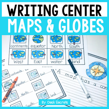 Preview of Writing Center Maps and Globes | Books & Labeling & Writing Pages