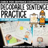 CVC Decodable Sentence Writing Paper Template Center & Wri