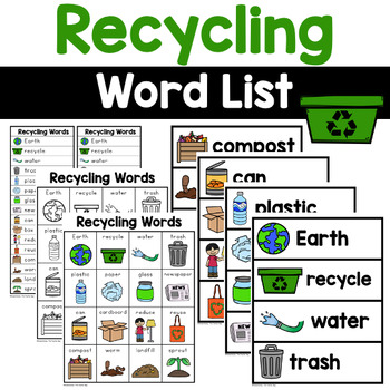 Earth Day and Recycling Words by Renee Dooly | Teachers Pay Teachers
