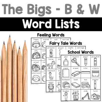 Preview of Word Lists - Just the Bigs (full page blackline version)