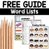 Writing Center Word Lists- A Free Guide