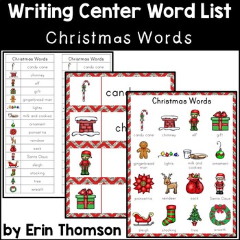Preview of Writing Center Word List ~ Holiday Words {Christmas}