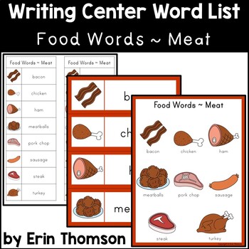 meat list food word words writing center