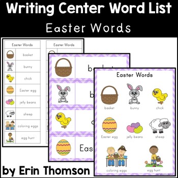 Preview of Writing Center Word List ~ Holiday Words {Easter}