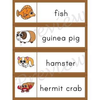 Writing Center Word List ~ Pet Words by Erin Thomson's Primary Printables