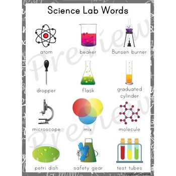 Writing Center Word List ~ Science Lab Words | TPT