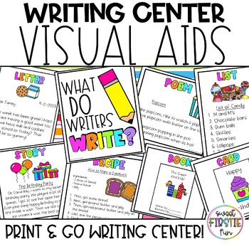 Preview of Writing Center | Writing Station | First Grade Writing Center Visual Aids