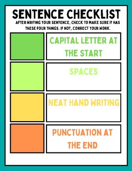 Preview of Writing Checklist