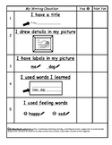 Elementary Writing Checklist K & 1st Grade