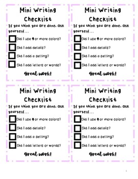 Writing Checklist by Simple Resources That Shine | TPT