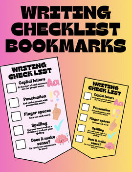 Preview of Writing Checklist Bookmark + Printable Posters