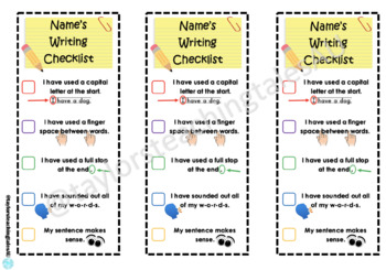 Preview of Writing Checklist Bookmarks EDITABLE