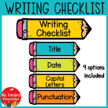 Writing Checklist Display by Ms Forde's Classroom | TPT