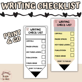 Writing Checklist | Independent Editing | Peer Editing | TPT