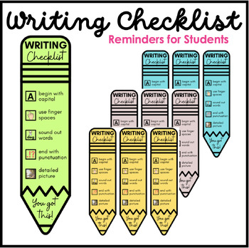 Preview of Writing Checklist | Journal Bookmark | Primary Grades
