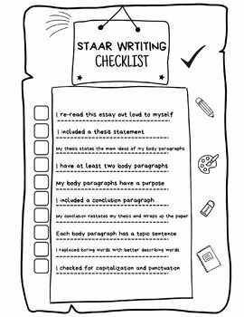Preview of Writing Checklist - STAAR